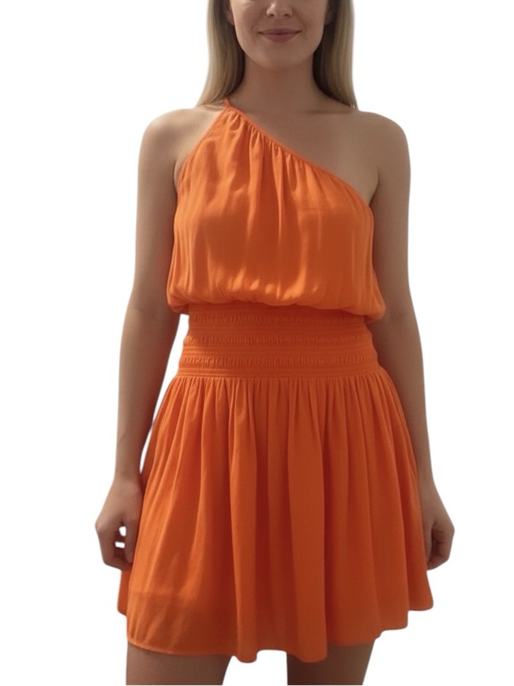 Ramy Brook Bright Orange One-Shoulder Women’s Dress Size M - Picture 2 of 6